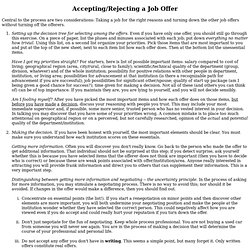 Accepting/Rejecting a Job Offer