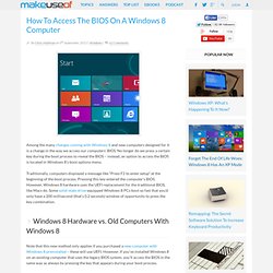 How To Access The BIOS On A Windows 8 Computer