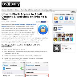 How to Block Access to Adult Content & Websites on iPhone & iPad