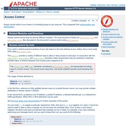 Control de Acceso - Servidor HTTP Apache Versión 2.4