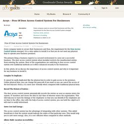 Acsys - Pros Of Door Access Control System For Businesses by Acsys
