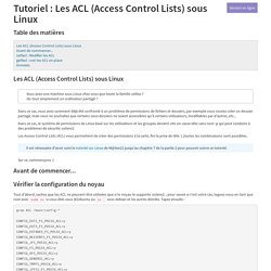 Les ACL (Access Control Lists) sous Linux