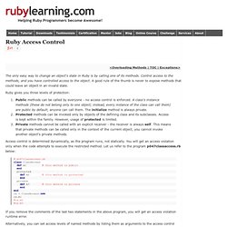 Ruby Access Control: Ruby Study Notes - Best Ruby Guide, Ruby Tutorial