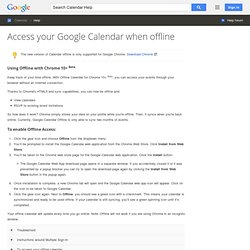 Offline Access for Google Calendar - Google Calendar Help