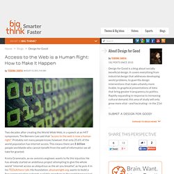 Access to the Web is a Human Right: How to Make It Happen