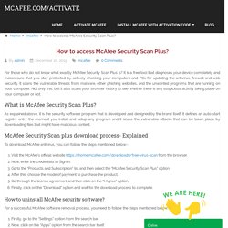 How to access McAfee Security Scan Plan?