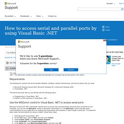 How to access serial and parallel ports by using Visual Basic .NET