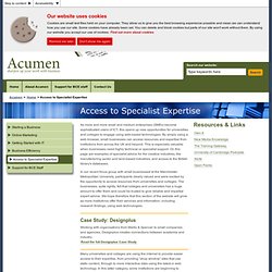 Acess to Specialist Expertise - Acumen