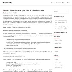 How to Access and Use Split View in Safari of an iPad - office.com/setup
