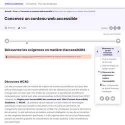 Découvrez les exigences en matière d'accessibilité - Concevez un contenu web accessible