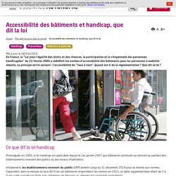 Accessibilité des bâtiments et loi handicap