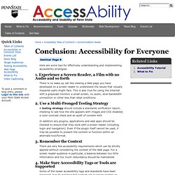 Conclusion: Accessibility for Everyone