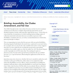 Briefing: Accessibility, the Chafee Amendment, and Fair Use