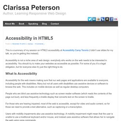 Accessibility in HTML5 – Clarissa Peterson