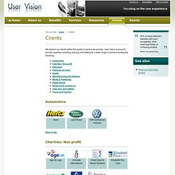 User Vision clients - usability and accessibility consultancy