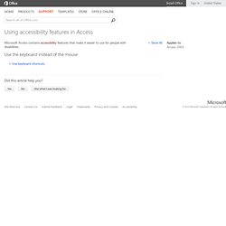 Office Assistance Using accessibility features in Access
