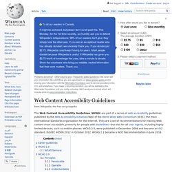 Web Content Accessibility Guidelines