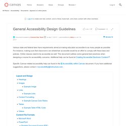 General Accessibility Design Guidelines