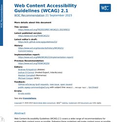 Web Content Accessibility Guidelines (WCAG) 2.1