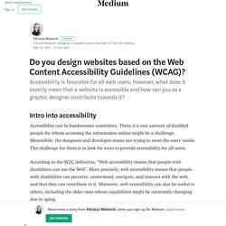 Do you design websites based on the Web Content Accessibility Guidelines (WCAG)?