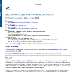 W3C WCAG 2.0