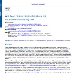 Web Content Accessibility Guidelines 1.0