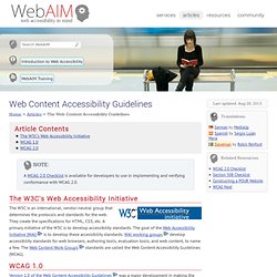 Web Content Accessibility Guidelines