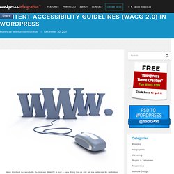 Following Web Content Accessibility Guidelines (WACG 2.0) in WordPress