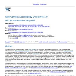 Web Content Accessibility Guidelines 1.0