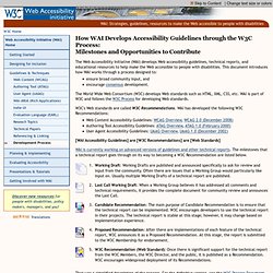 How WAI Develops Accessibility Guidelines through the W3C Process: Milestones and Opportunities to Contribute
