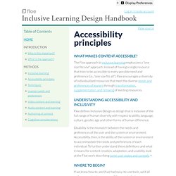 Accessibility principles - Inclusive Learning Design Handbook