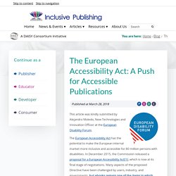 The European Accessibility Act: A Push for Accessible Publications