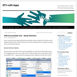 iOS5 Accessibility Tool – Speak Selection