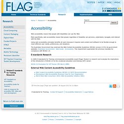 Accessibility - Research - E-standards for Training