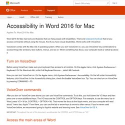 Accessibility in Word 2016 for Mac - Word for Mac