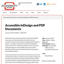 Upcoming Events Accessible InDesign and PDF Documents – Accessibility Ontario