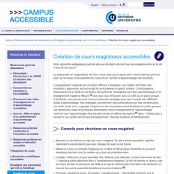 Accessible Campus » Création de cours magistraux accessibles