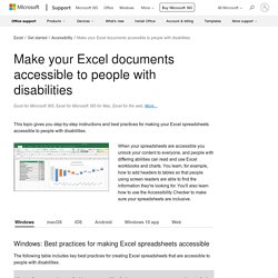 Make your Excel documents accessible to people with disabilities - Office Support