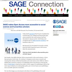 SAGE makes Open Access more accessible to social science and humanities scholars