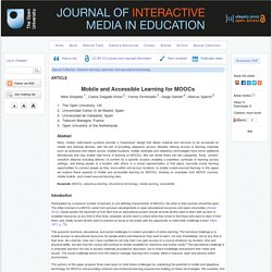 Mobile and Accessible Learning for MOOCs