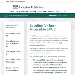 Baseline for Born Accessible EPUB