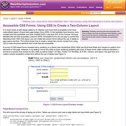 Accessible CSS Forms: Using CSS to Create a Two-Column Layout - replace tables with css layout form tutorial