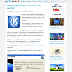 Accessing KDE Applications From Your Windows