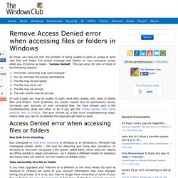 Remove 'Access Denied' error when accessing files or folders in Windows