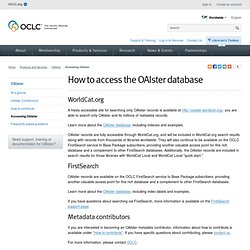 Accessing OAIster