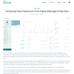 Accessing Team Feature on Time Captis Web App Is Easy Now