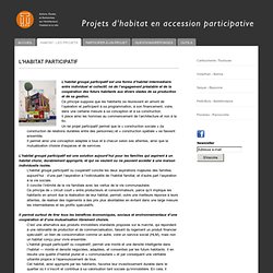 HABITAT - LES PROJETS - Accession Participative