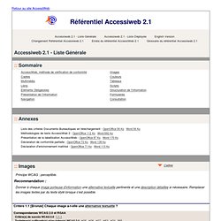 Accessiweb 2.1 - Liste Générale