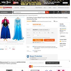Hot Selling Custom Made Frozen Anna And Elsa Dress Costume Cosplay Costume Any Size-in Costumes & Accessories from Apparel