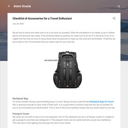 Checklist of Accessories for a Travel Enthusiast